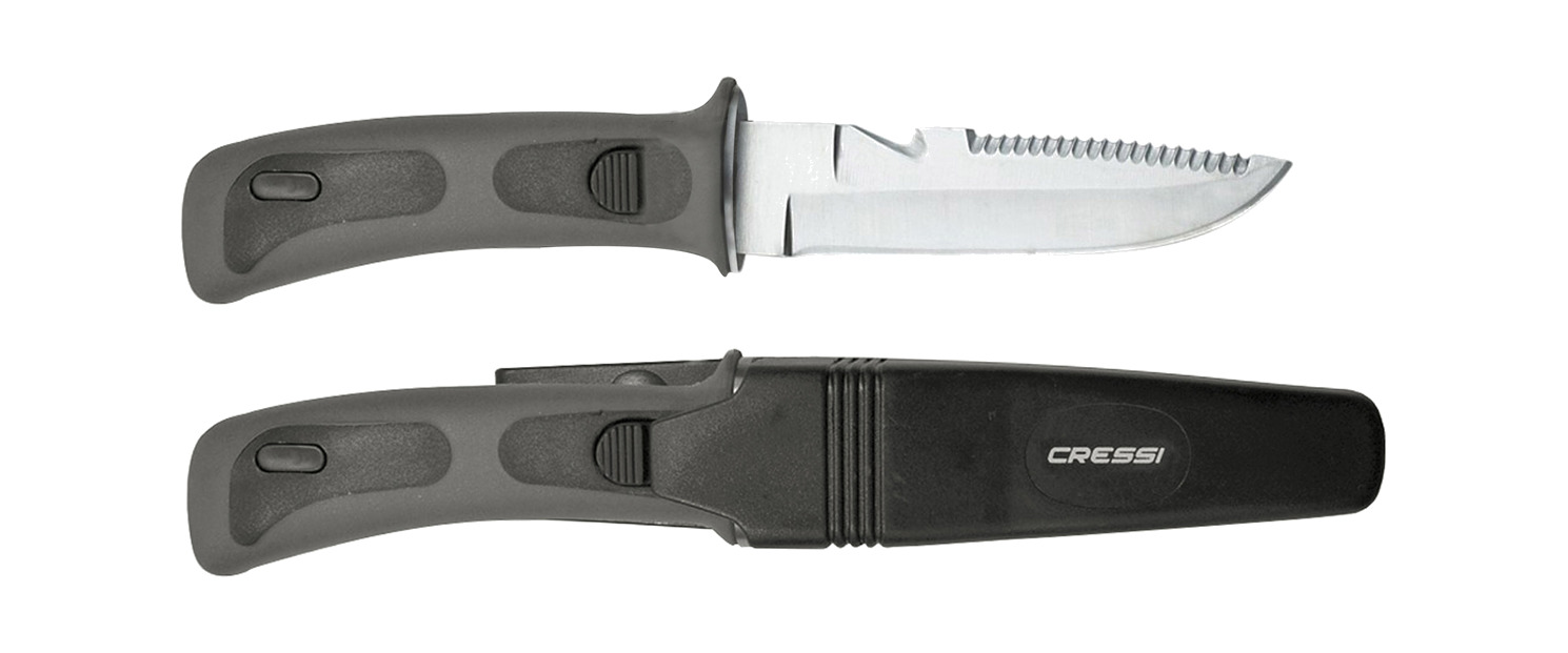cuchillo de buceo cressi vigo - pequeño, plano y ergonómico